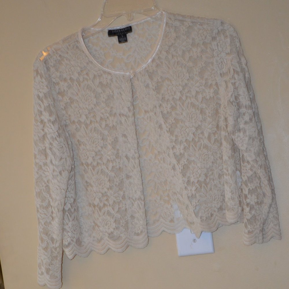 Connected Apparel light tan lace top - size S.